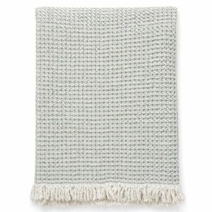 Urban Outfitters Elegant Boho Waffle Knit with Cotton Fringe Throw Blanket